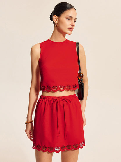 Pamuk ve Keten Taraklı Etek Takımı