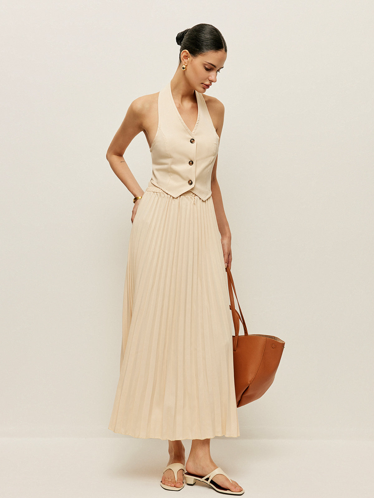 Pileli Etekli Yelek Takımı