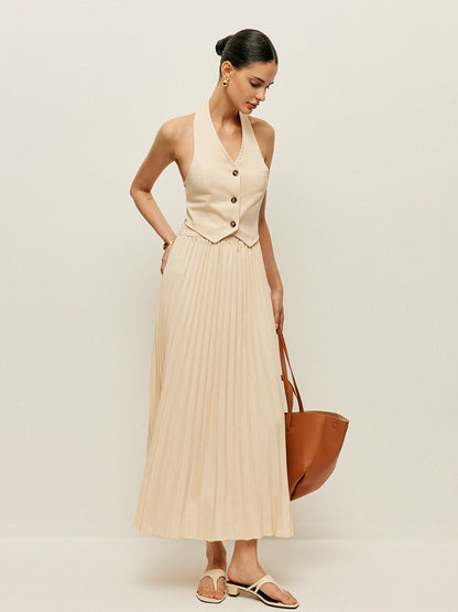 Pileli Etekli Yelek Takımı