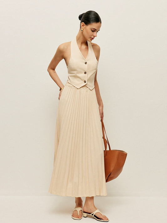 Pileli Etekli Yelek Takımı