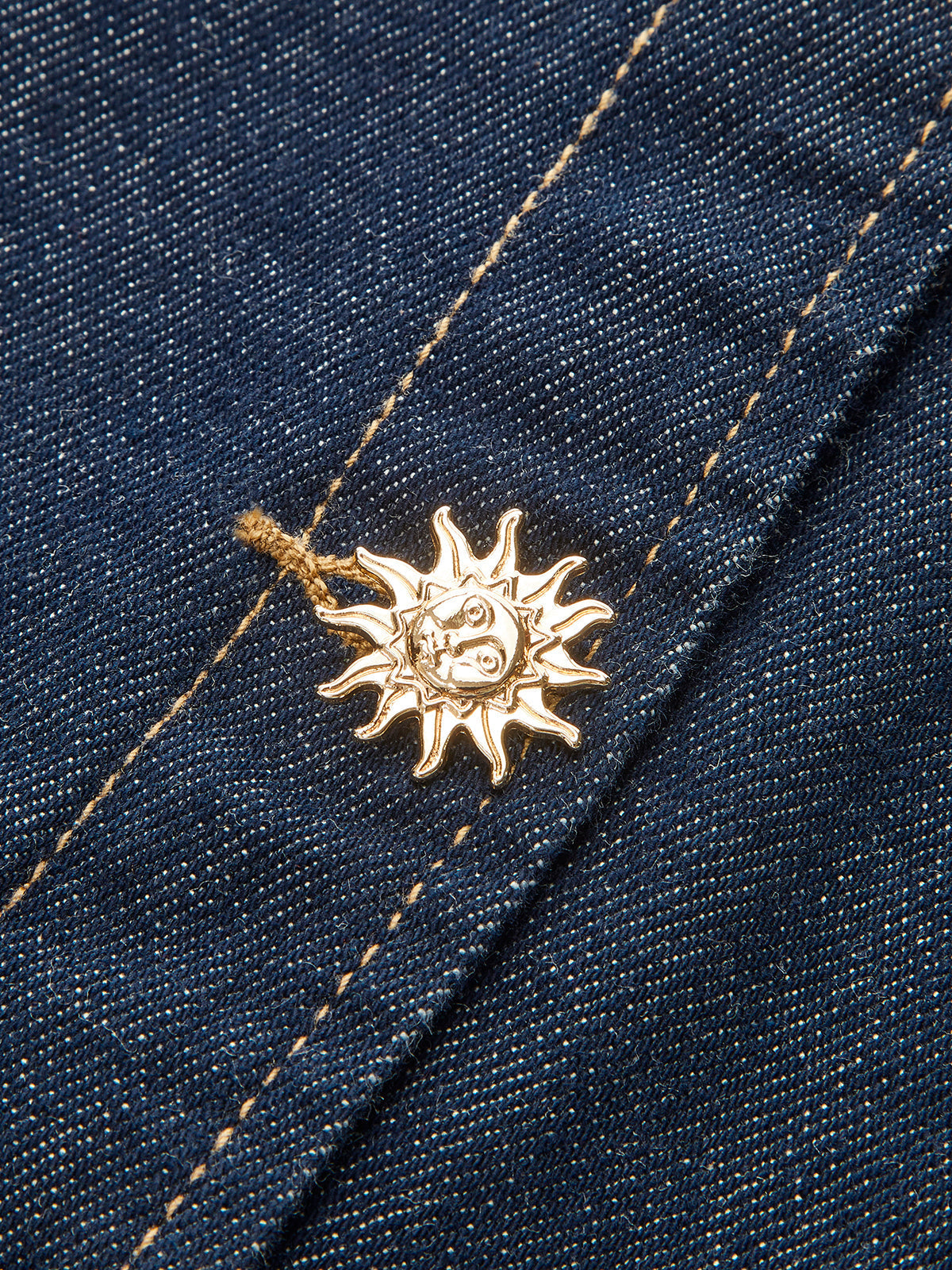 Metal Detaylı Kot Yelek