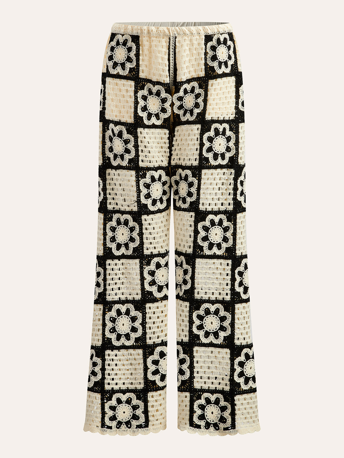 Tığ İşi Çiçekli Üst ve Pantolon Takımı