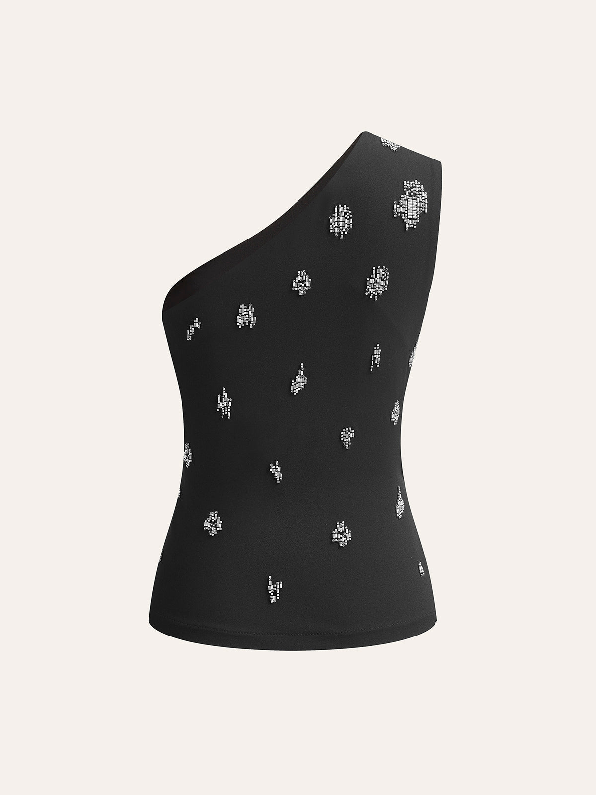 Tek Omuzlu Süslemeli Üst