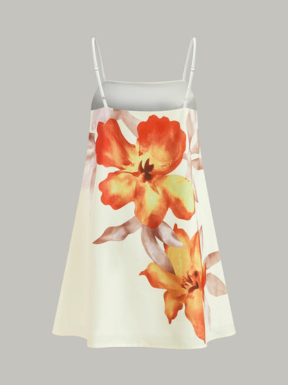 Boya Baskılı Büyük Boy Elbise