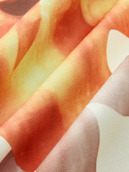 Boya Baskılı Büyük Boy Elbise