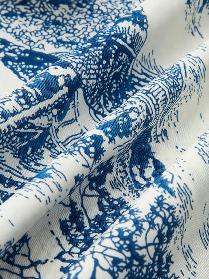 Baskılı Omuz Açık Fırfırlı Kollu Elbise