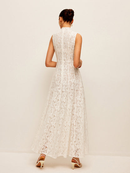 Yarı Şeffaf Dantel Elbise