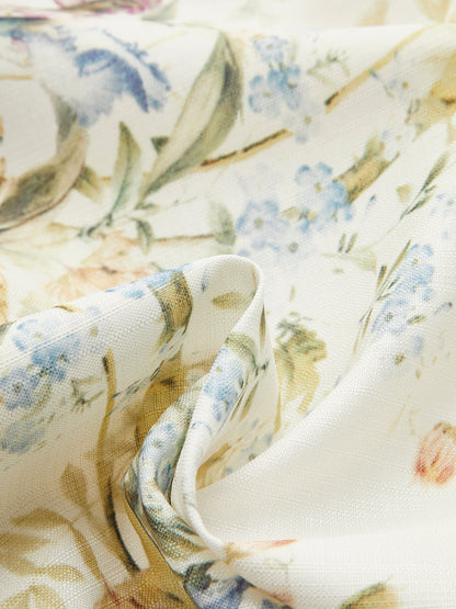 Kemerli Balon Kollu Çiçekli Elbise