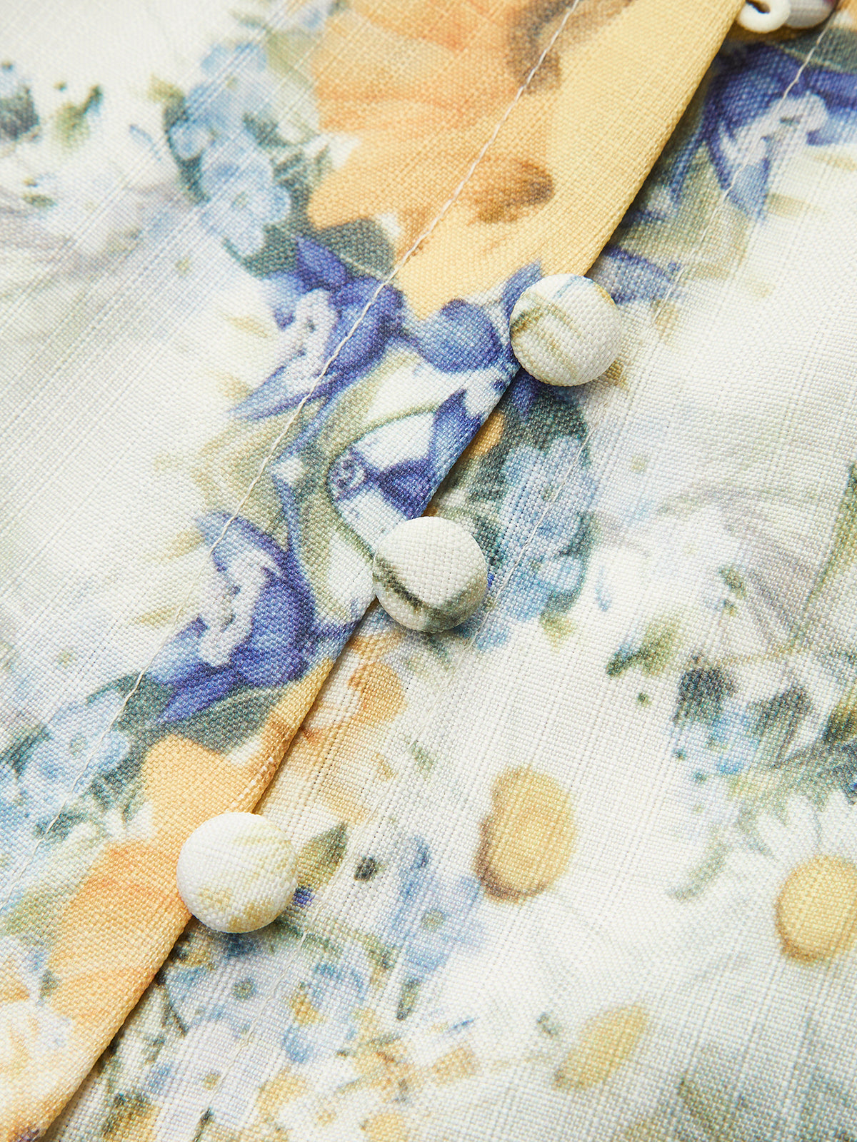 Kemerli Balon Kollu Çiçekli Elbise