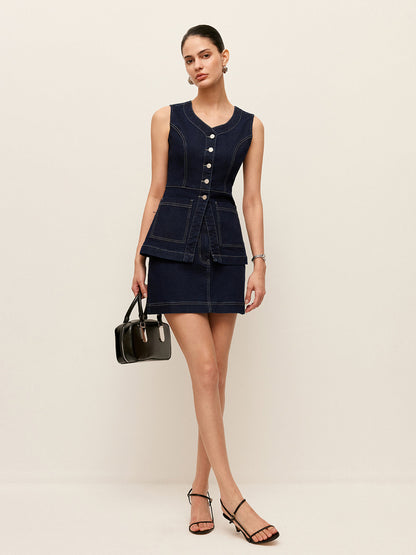 Cepli Kot Düğmeli Yelek