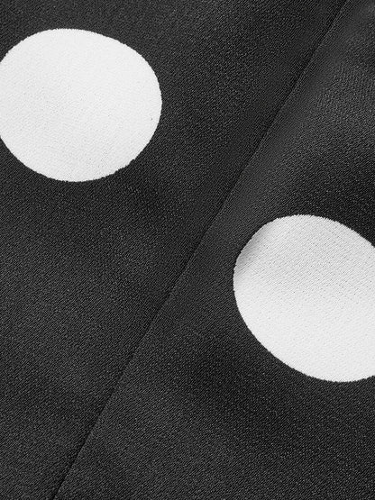 Tek Omuzlu Puantiyeli Peplum Elbise