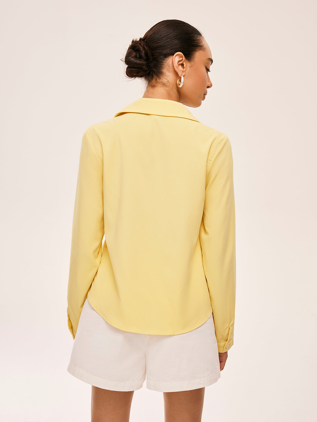 Yakalı Önü Bağcıklı Bluz