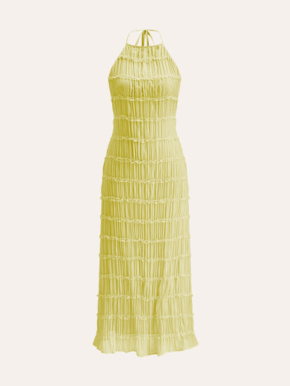 Askılı Sırtlı Volanlı Elbise