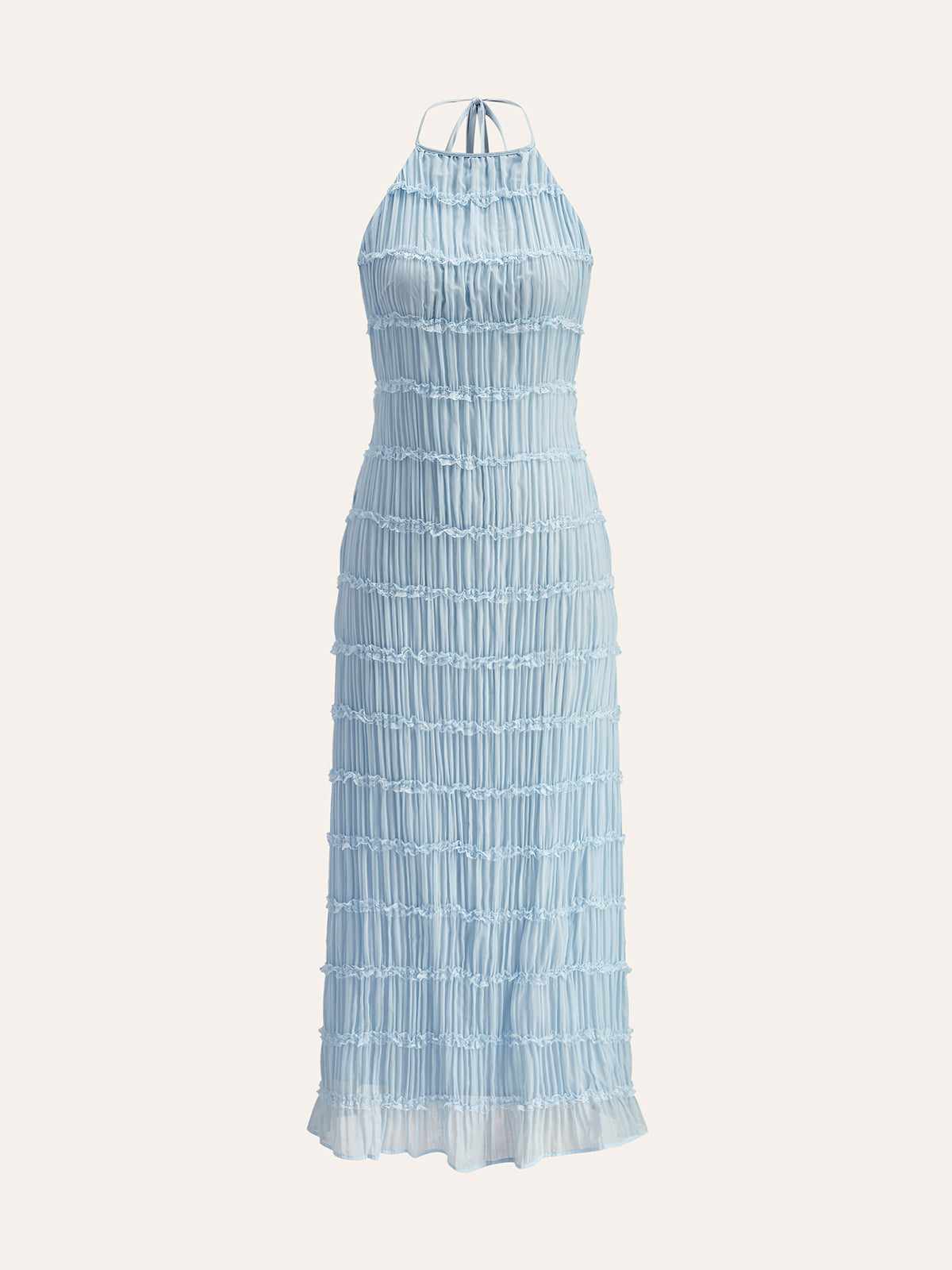 Askılı Sırtlı Volanlı Elbise