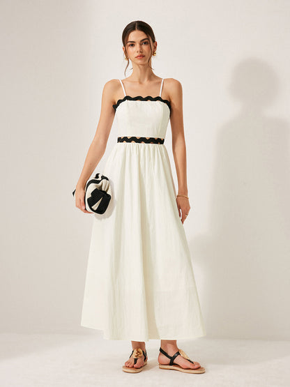 Taraklı Sırt Bağlamalı Elbise