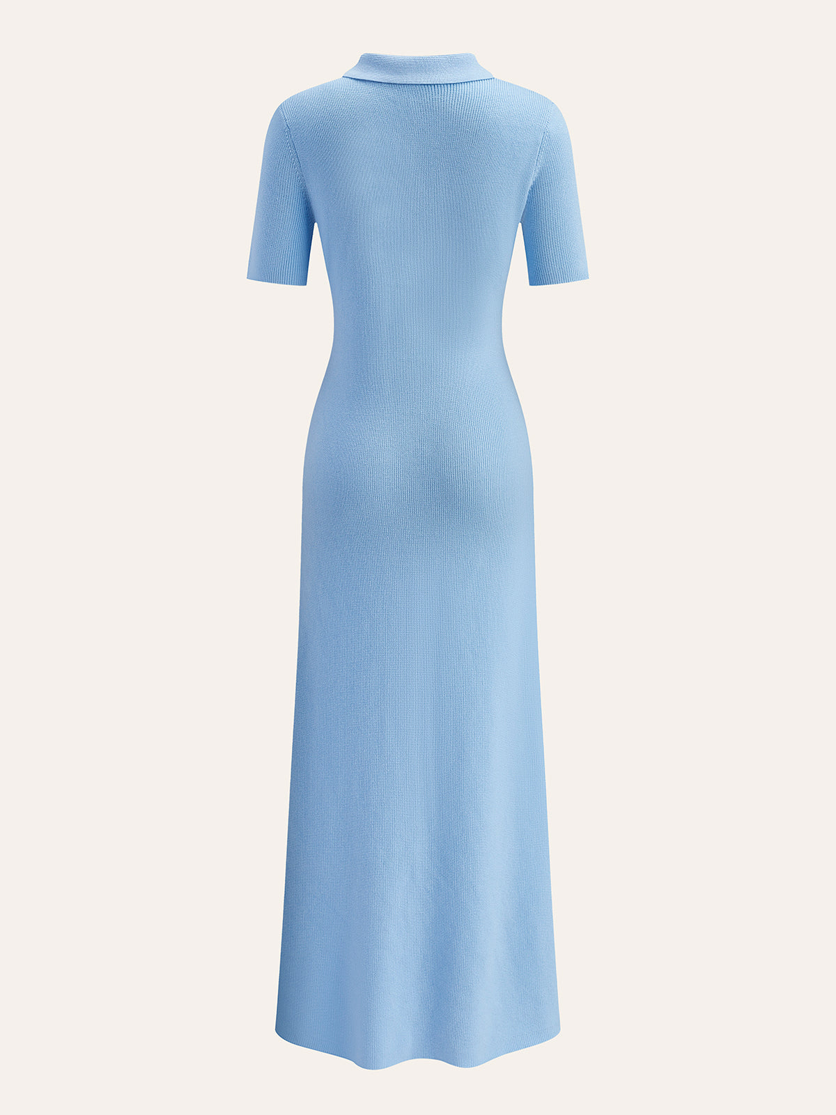 Metal Düğmeli Yaka Midi Elbise