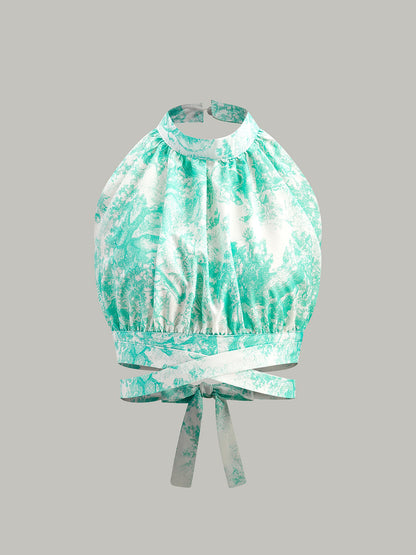 Halter Yaka Sırtı Açık Önü Düğmeli Etek Takımı