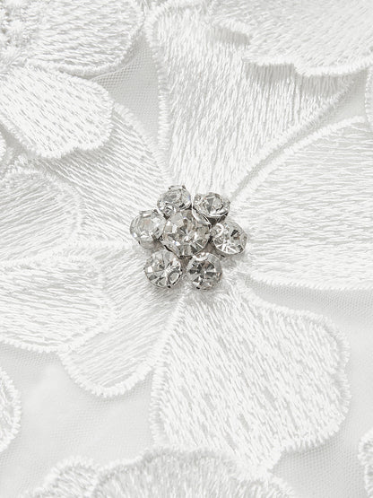 Yarı Şeffaf İşlemeli Çiçek Desenli Kalp Korse