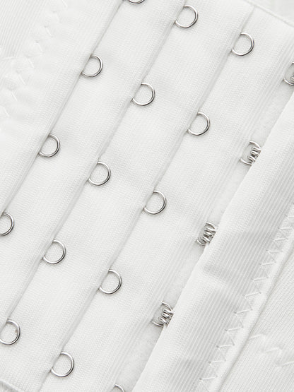 Yarı Şeffaf İşlemeli Çiçek Desenli Kalp Korse