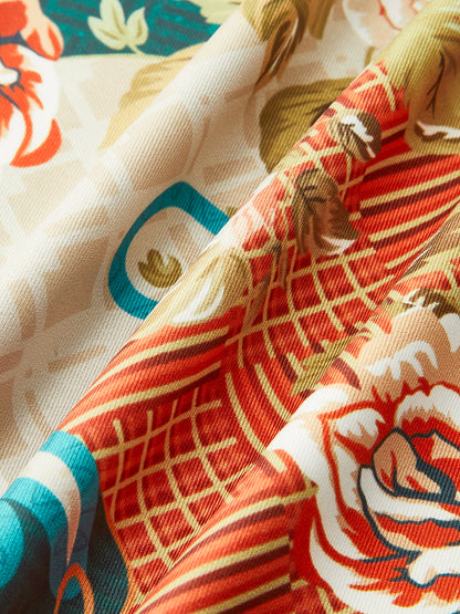 Askılı Yakalı Çiçekli Elbise