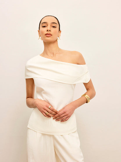 Tek Omuzlu Drapeli Üst