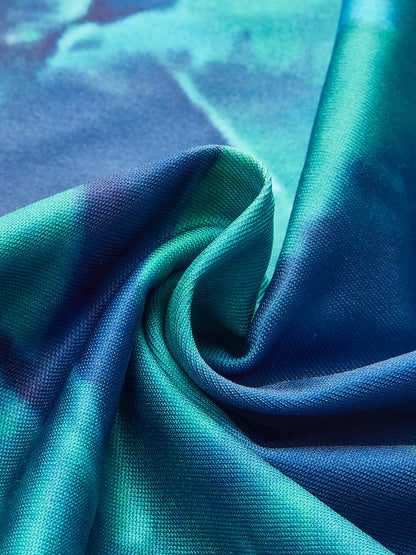 Çapraz Bağlamalı Baskılı Elbise