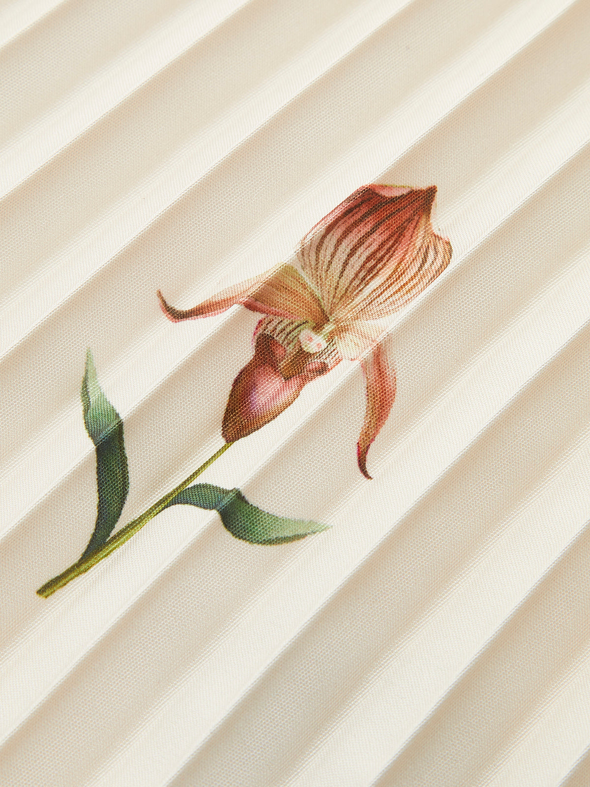 Boho Desenli Orta Bel Büyük Boy Pileli Fermuarlı Etek