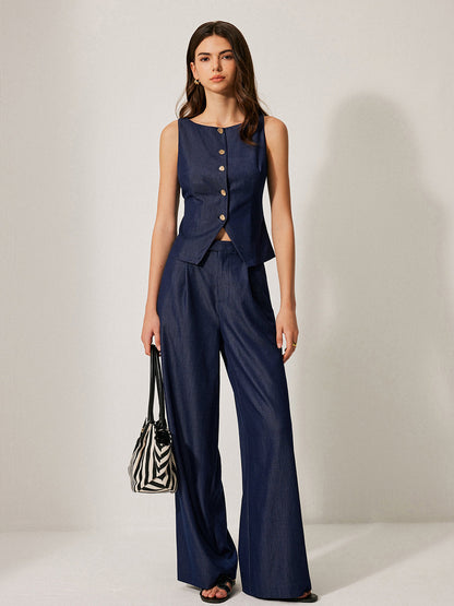 Orta Bel Cep Detaylı Pantolon