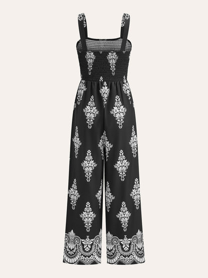 Fırfırlı Çiçek Desenli Tulum