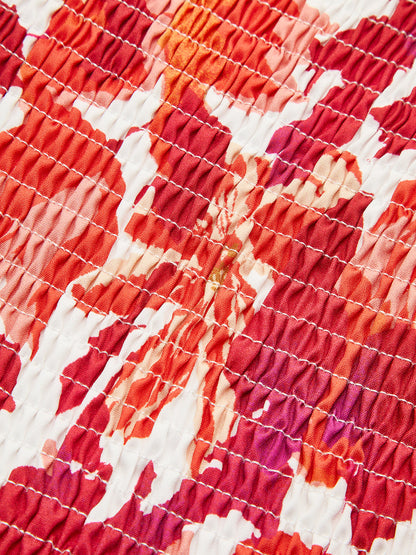 Omuzları Açık Çiçekli Elbise