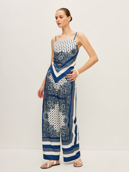 Sırt Bağlamalı Baskılı Pantolon Takımı