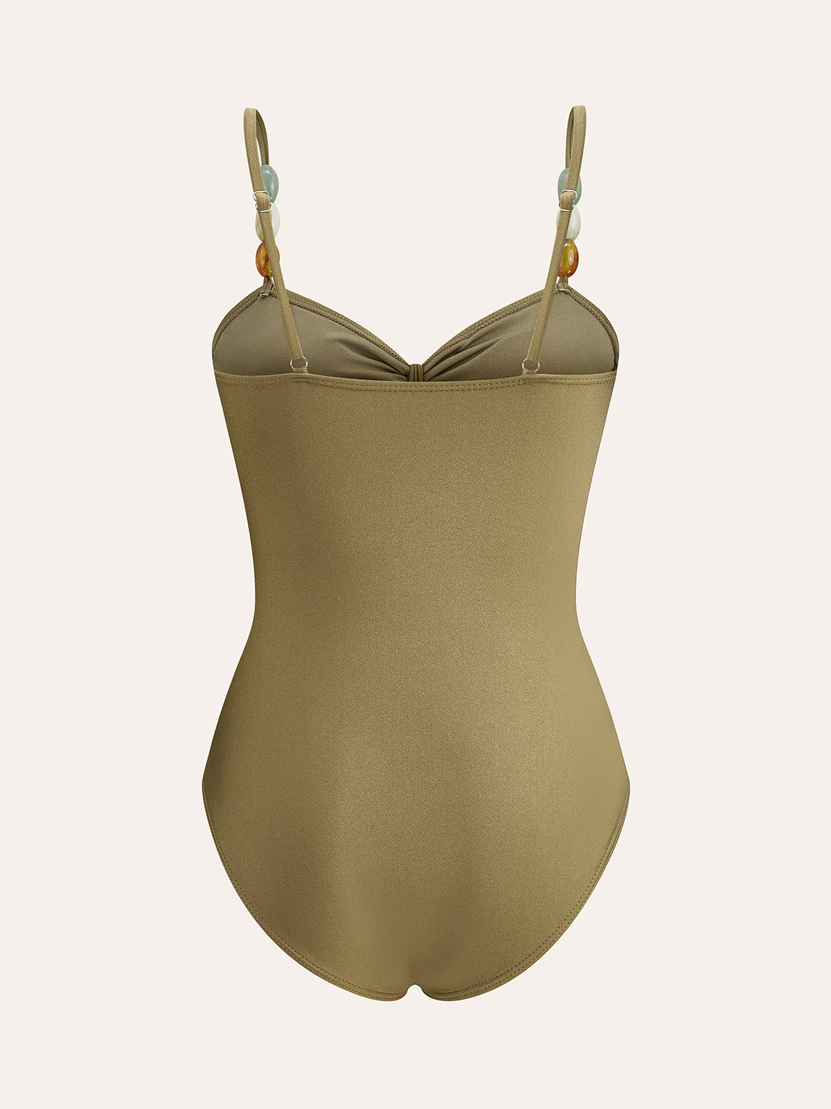 Boncuklu Askılı Kesim Tek Parça Mayo