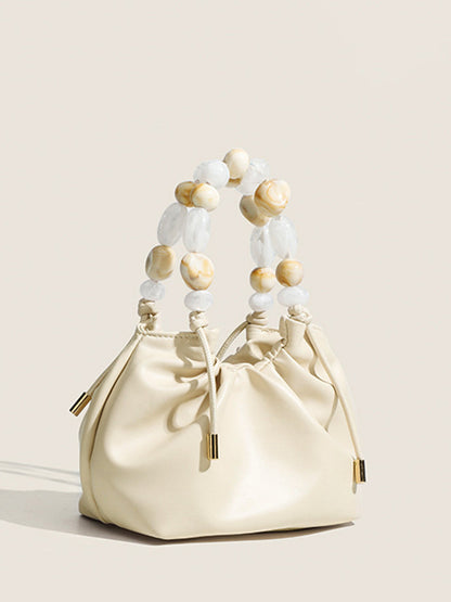 Pastel Boncuklu Saplı Hobo Çanta