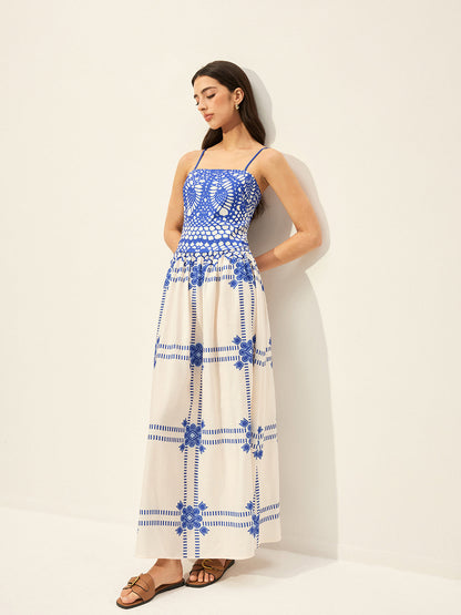 Ayarlanabilir Spagetti Askılı Fermuarlı Elbise