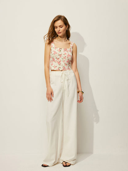 Çiçek Desenli Örgü Yelek