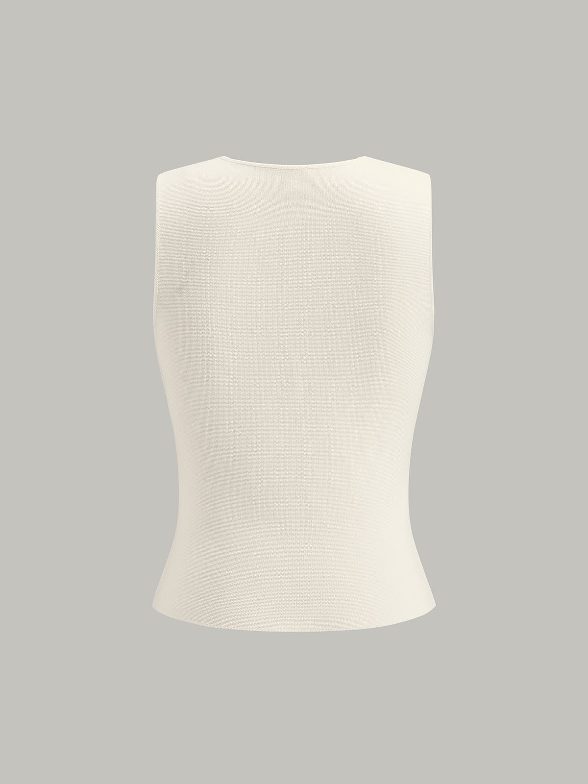 Metal Detaylı V Yakalı Yırtıklı Kazak Yelek