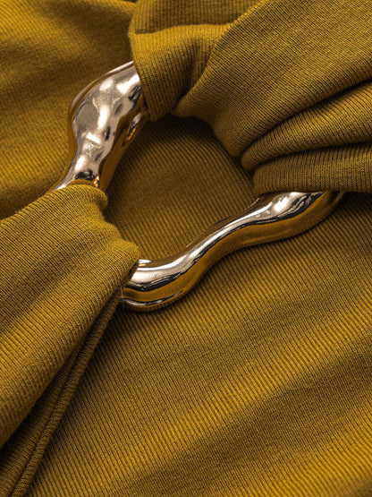 Önü Bükülmüş Tek Omuzlu Üst