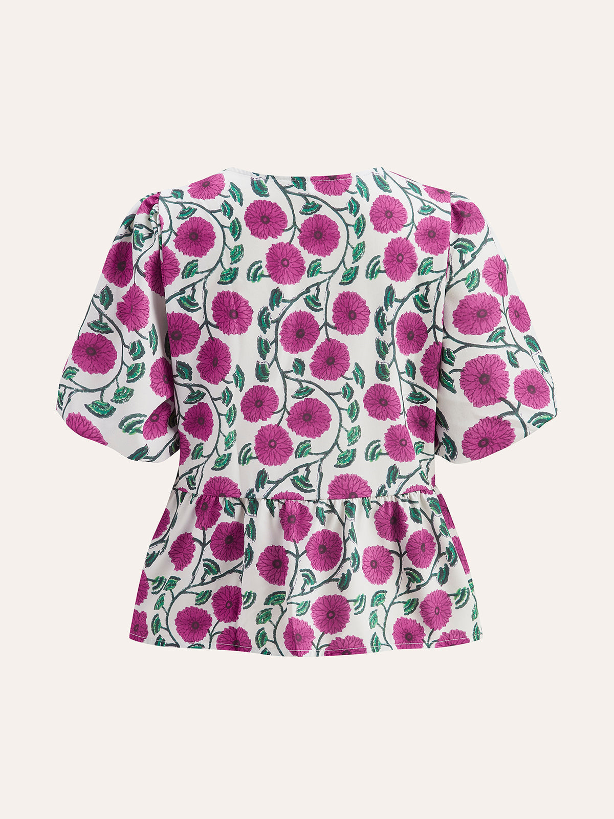 Boho V Yaka Bağcıklı Puf Kollu Etek Takımı