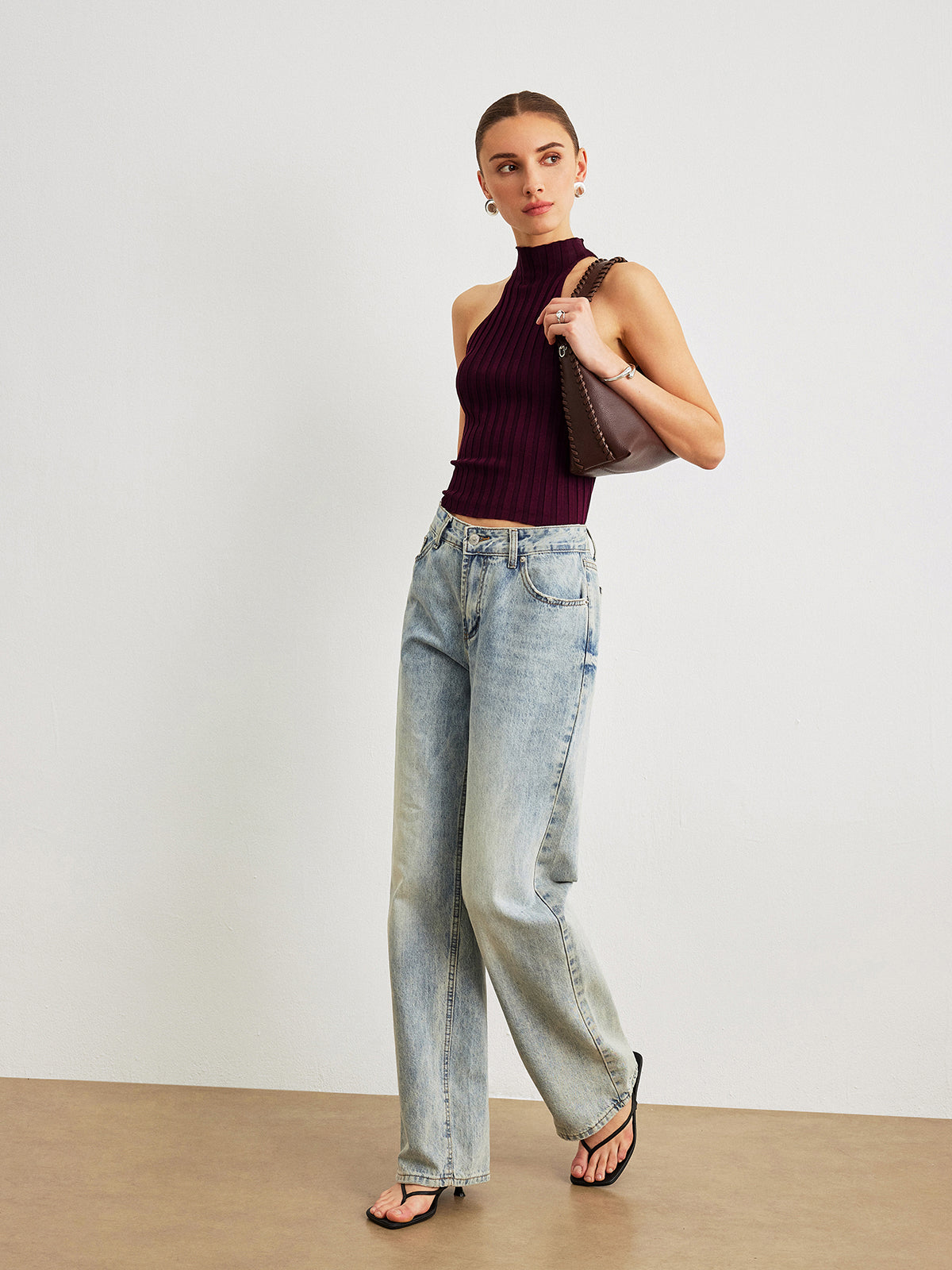 Ribana Örgü Yüksek Yaka Üst