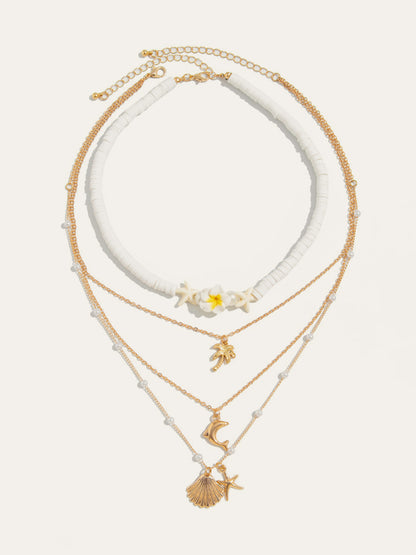 Alaşım Karışımı Plaj Stili Çok Katmanlı Kolye