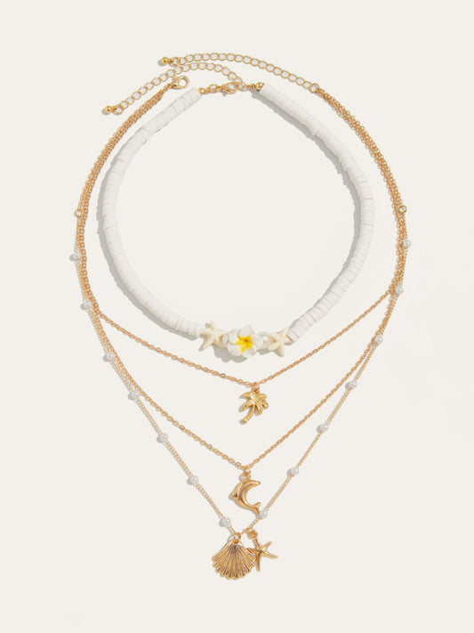 Alaşım Karışımı Plaj Stili Çok Katmanlı Kolye