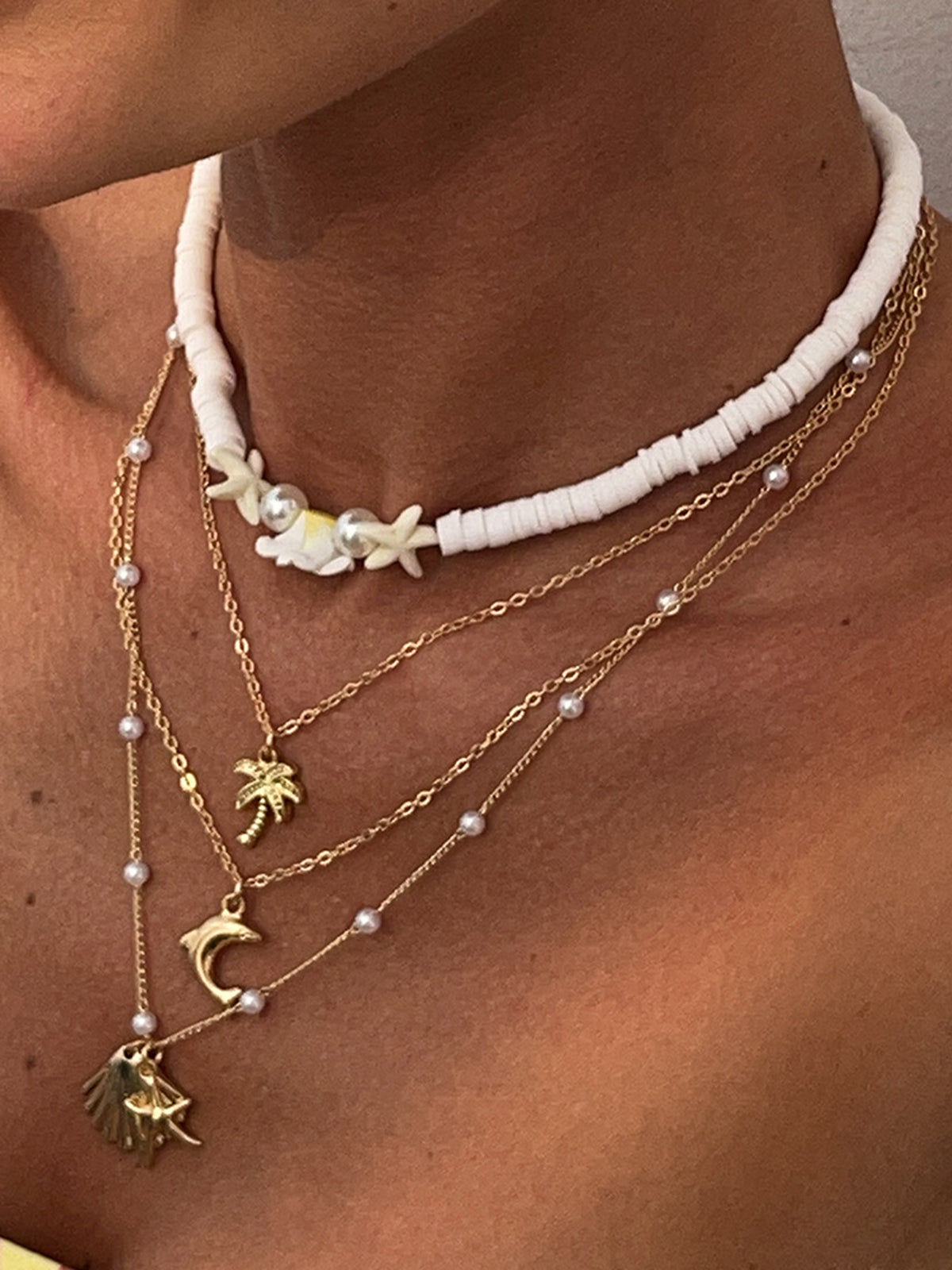 Alaşım Karışımı Plaj Stili Çok Katmanlı Kolye