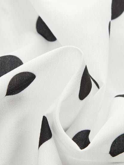 Puantiyeli Fiyonklu Askılı Fermuarlı Elbise