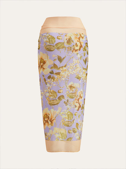 Çiçek Desenli Panel Bağlamalı File Örtü