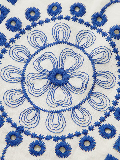 Pamuklu Nakışlı Taraklı Etek Ucu Lastikli Bel Etek