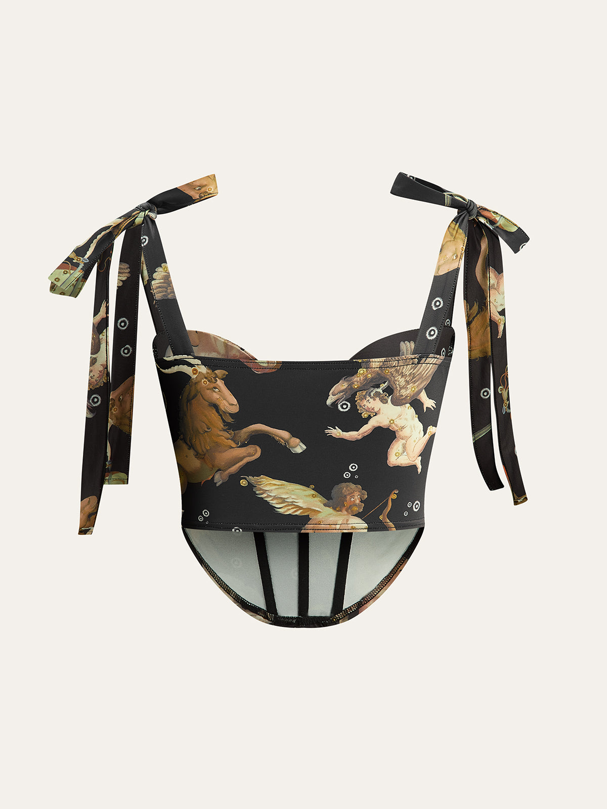 Sevgilim Boyun Fiyonklu Düğümlü Askılı Korse