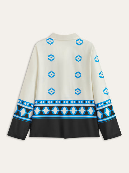 Büyük Boy Baskılı Yaka Pantolon Takımı