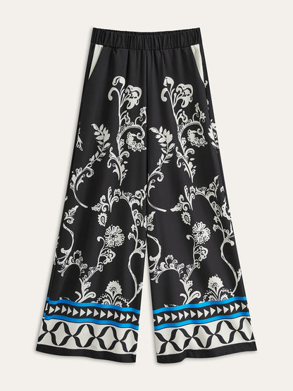 Büyük Boy Baskılı Yaka Pantolon Takımı