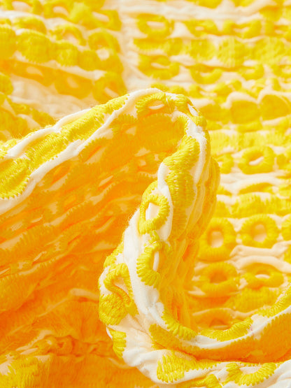 Pamuklu Kalp Yaka İşlemeli Askısız Elbise