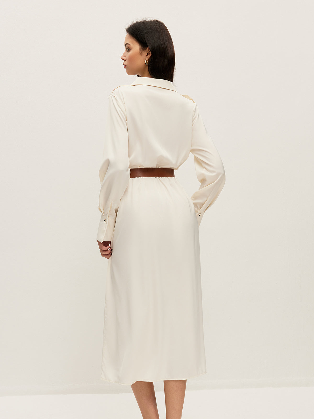 Kemerli Sarma Gömlek Elbise